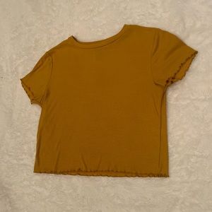 Yellow/orange frilly cropped tee